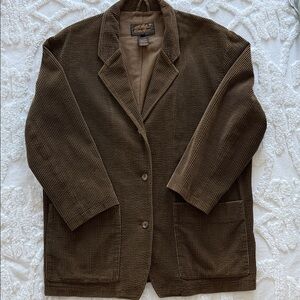 Eddie Bauer Vintage Olive Brown Corduroy Jacket
